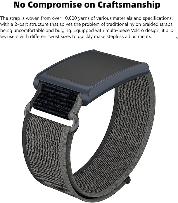 3-Pack Adjustable Nylon Band Compatible with Amazfit Helio Fitness Tracker Strap, Breathable Arm/Ankle Strap with Quick Release & Secure Hook-and-Loop Closure