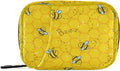 Pill Case 7 Day Pill Organizer Bees Honeycombs Travel Pill Case Portable Weekly Pill Box Bag Container Vitamin Supplement Holder with Zipper for Family Business