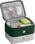 Travel Medicine Bag Organizer, Portable Medical Bag Empty, for Home, Travel, Camping, Car, Hiking & Outdoor Emergencies, Empty first aid box (Green)