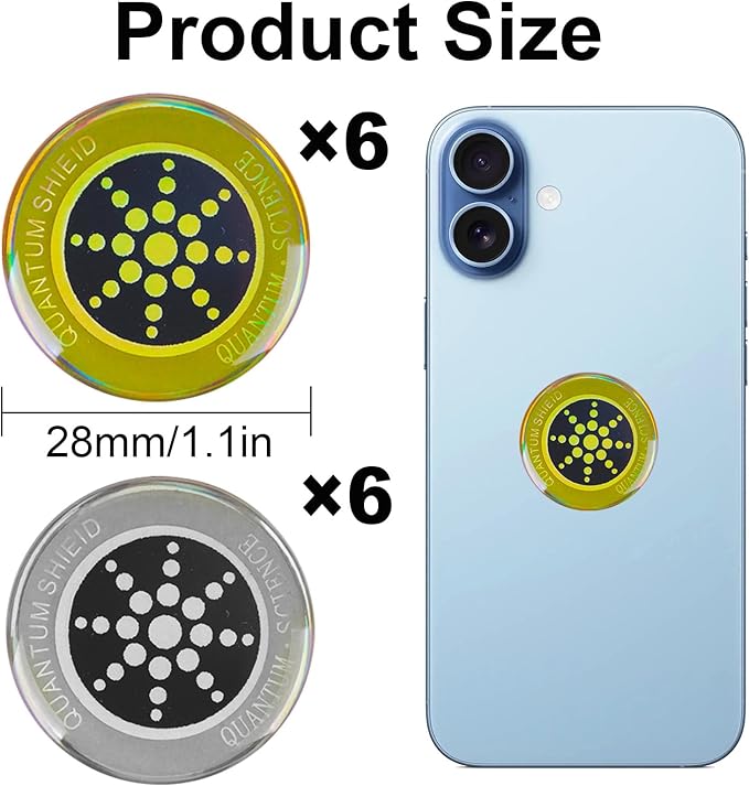 12-Pack Cell Phone Protection Stickers, Compatible with Smartphones Skin TabletsLaptop DecalWi-Fi Routers TVs,Easy to Apply,Gold Silver Metallic Sticker