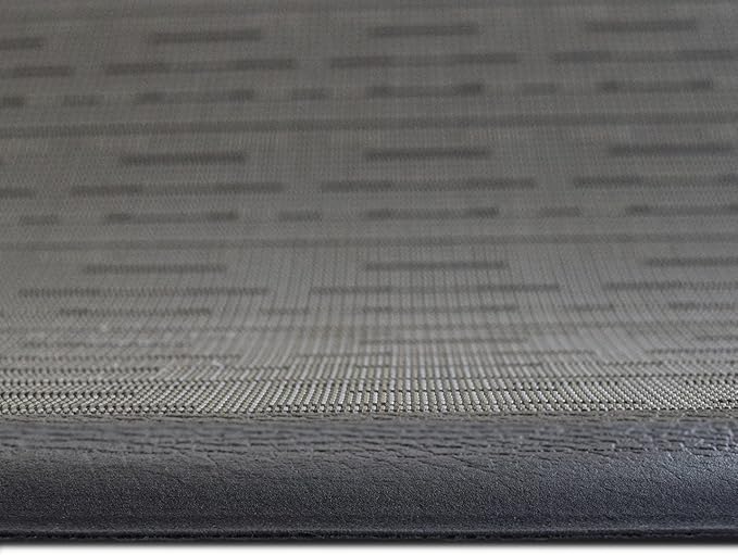 iCustomRug Ergonomic Anti Fatigue Mat, for Comfortable Standing in Kitchen, Bathroom, Workstation Memory Foam Mat 39"×20"×0.50" (L×W×H), Set of 2, Black