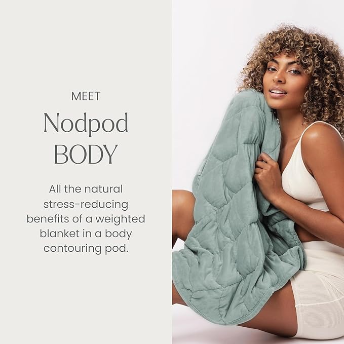 nodpod Body 6.5lb Patented Compact Weighted Blanket I Perfect for Relaxation, Sleeping & Travel l I Glass Bead Filled, Machine Washable (29" x 24") - Sage