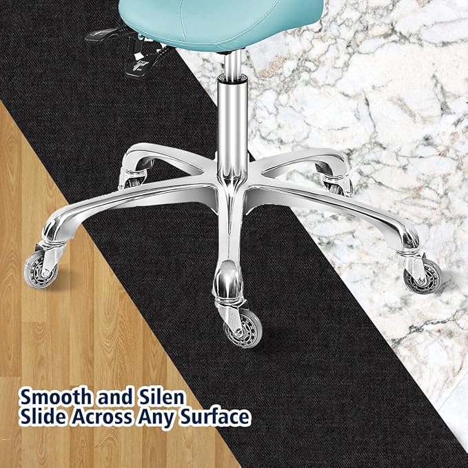 Antlu Saddle Stool Dental Hygienist Chair with Back Support, Rolling Esthetician Saddle Stool for Lash Salon Tattoo Shop Spa Dentist Clinic (with Backrest, Cyan)