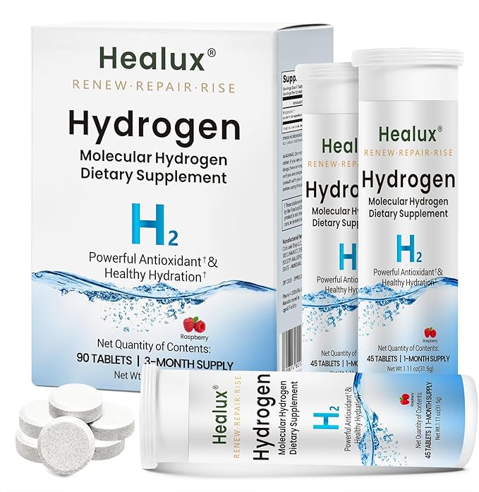 Hydrogen Water Tablets 12 PPM – Molecular H₂ Tablets with Magnesium | h2 tab Lab Tested Antioxidant Support for Energy, Cellular Health, Recovery & Cognitive Function, 90 Count, Raspberry