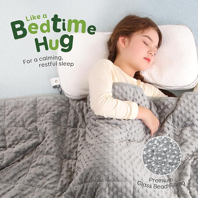 Sivio Weighted Blanket 5 Pounds,Heavy Blankets for Bed, Dual Side Soft Minky and Breathable Weighted Blanket, 36"x 48" Grey