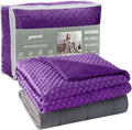 yescool Weighted Blanket (15 lbs, 48" x 72", Violet) Heavy Blanket for Sleeping Perfect for 140-160 lbs, Breathable Blanket with Premium Glass Bead, Machine Washable