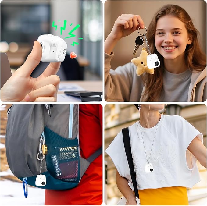 Mini Keychain Camera, FHD 1080p 8MP Mini Digital Camera with 32GB SD Card, 0.96" HD Display, 100 Mins Battery Life for Travel Recording Birthday Gifts (Unzip, White)