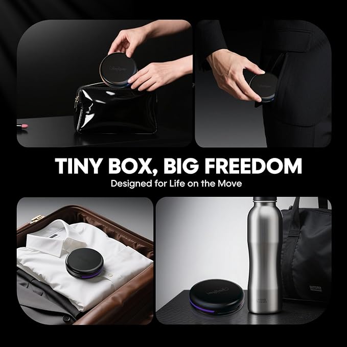 Serfeymi Small Pill Case for Purse, Unique Artistic Patterns Travel Pill Box with 4 Compartments, Portable Mini Pill Organizer for Pocket, Decorative Pill Container for Purse - Black(Serfeymi)
