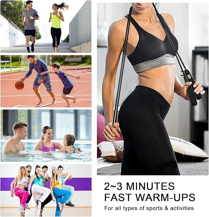 Jump Rope with Counter, 2-in-1 Weighted Corded & Cordless Skipping Rope with LCD Display, Adjustable Length Steel Ball Bearings for Calorie/Count Tracking - Smart Jump Rope for Adults Home Gym Fitness Workouts