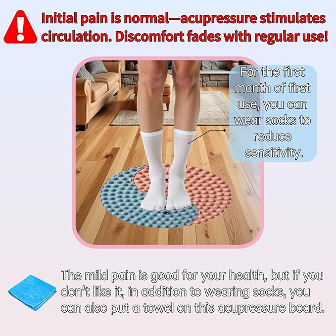 Yinyang Balance Foot Massage Mat 2 Pack, Tai ji Bagua Pattern with Magnetic Therapy, Custom Color Acupressure Reflexology Mat for Daily Relaxation, Detachable Design Fits Yoga/Office/Home Use