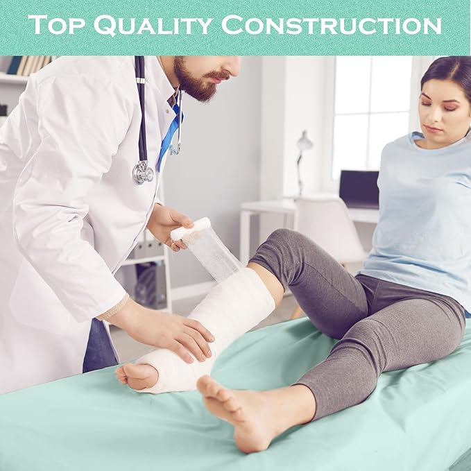 Moukeren 3 Pcs Hospital Bed Sheets Set Deep Pocket Fitted Sheet 36 with Elastic All Around Easy Care Knitted Jersey for Home/Nursing Home (Dark Green)