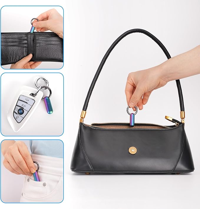 Micro Keychain Pill Holder Titanium Waterproof Mini Pill Container for Emergency Medicine，Travel Purse Pocket (Blue)