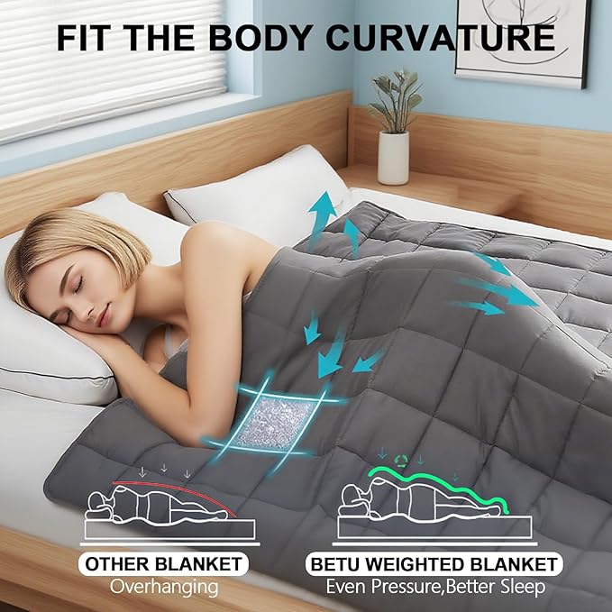 Hillhub Weighted Blanket for Adults, Multiple Sizes for Weight 30-350 lbs, Machine Washable