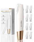 Sonic Dermaplaning Tool for Women Face - Smooth Skin, Rechargeable Dermaplane Razor for Face, Non-Irritating Facial Hair Remove & Exfoliating, 8 Refill Blades Included, Perfect Gifts for Women - White