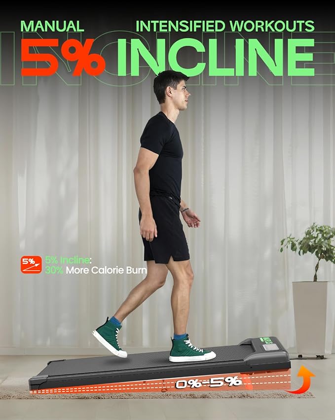 Portable Walking Pad with Incline, Under Desk Treadmill for Home, 3.0HP 350lbs Capacity Walking Jogging Running Machine with Remote Control and LED Display