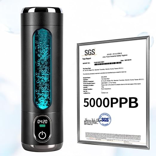 2026 New Upgrade Hydrogen Water Bottle, Up to 5000+ PPB, 8.5 oz Food-Grade PC Hydro Water Machine, SPE/PEM Technology, Portable Hydration System, Health Care Gifts for Husband, Wife, Family, Friends