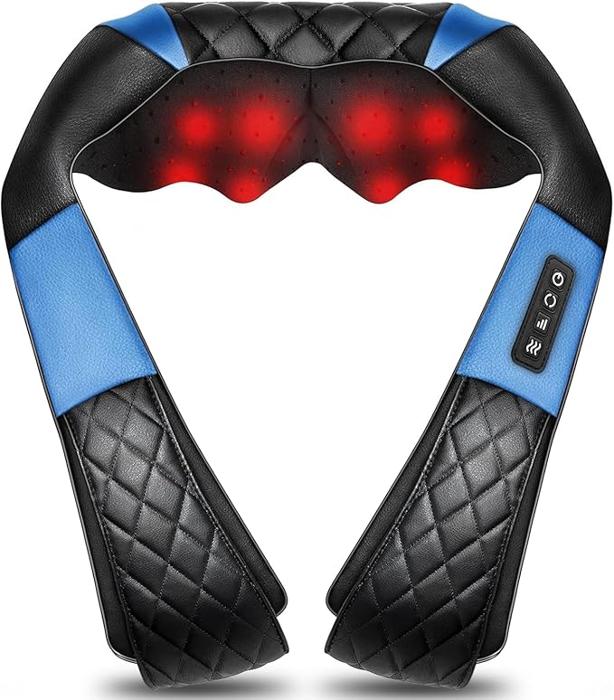 Shiatsu Neck and Back Massager with Heat, Electric Deep Tissue 4D Kneading Massage Pillow for Shoulder, Leg, Body Muscle Pain Relief, Home, Office, and Car Use - Best Gifts for Women Men Mom Dad