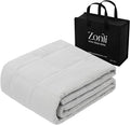 ZonLi Weighted Blanket(48"x72",12lbs, Grey and White Checkered) Twin Size Weighted Blanket for Adults, High Breathability Heavy Blanket, Soft Material with Premium Glass Beads