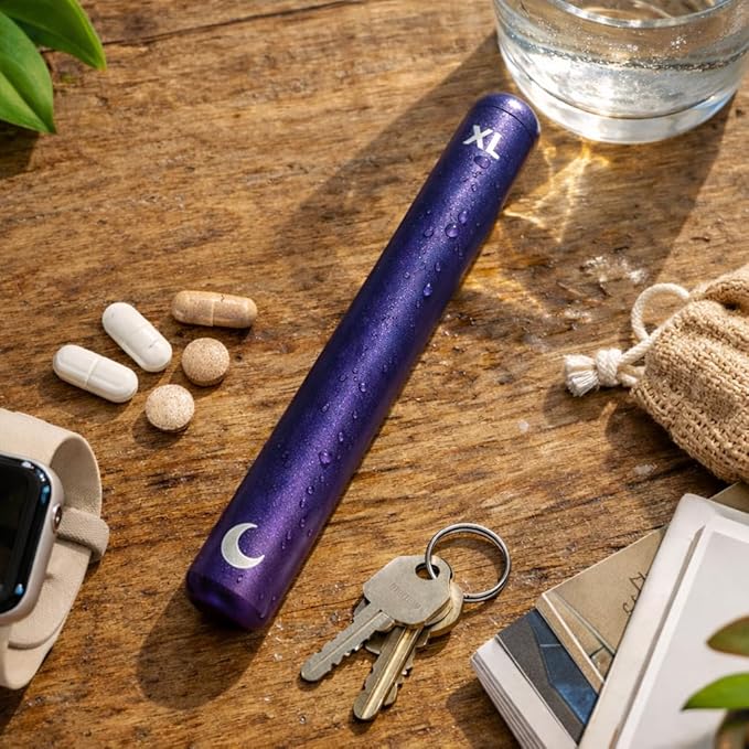 Brando Moon Large Metal Pill Tube Container – Durable Compact Pocket Pill Case 5” – Water-Resistant, Travel-Ready Design for Medications, Vitamins & Small Items – Lightweight Fits in Pocket