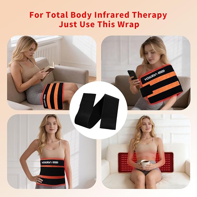 Red Light Therapy Pad for Body, Large Infrared Light Therapy Wrap with 240 LEDs (660nm & 850nm), 31.5" x 12" Red Light Therapy Mat for Back Shoulder Joint Muscle Relief, 43W, Timer