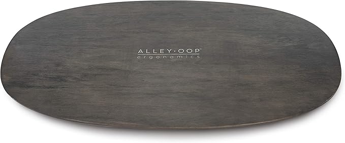 ALLEYOOP WOOD ROCKER BOARD • Unique 360° Omni-directional Rocking Movement • Ergonomically Engineered For Stability At Your Standing Desk, Medium, Gray