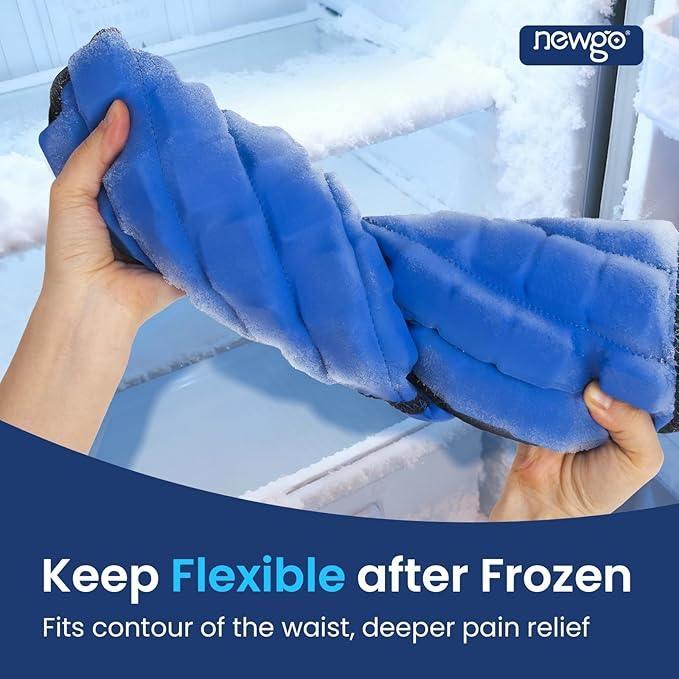 Long Coldness Ice Pack for Lower Back Pain Relief - 2 Hours Long-Lasting Cold Therapy - Flexible Back Wrap for Lumbar, Sciatica, Herniated Disc, Reusable Cold Ice Pack with Adjustable Straps