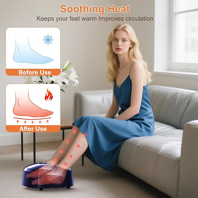 Foot Massager Machine Relieve Fatigue, Deep Tissue Massage for Plantar Fasciitis, Gift for mom and dad