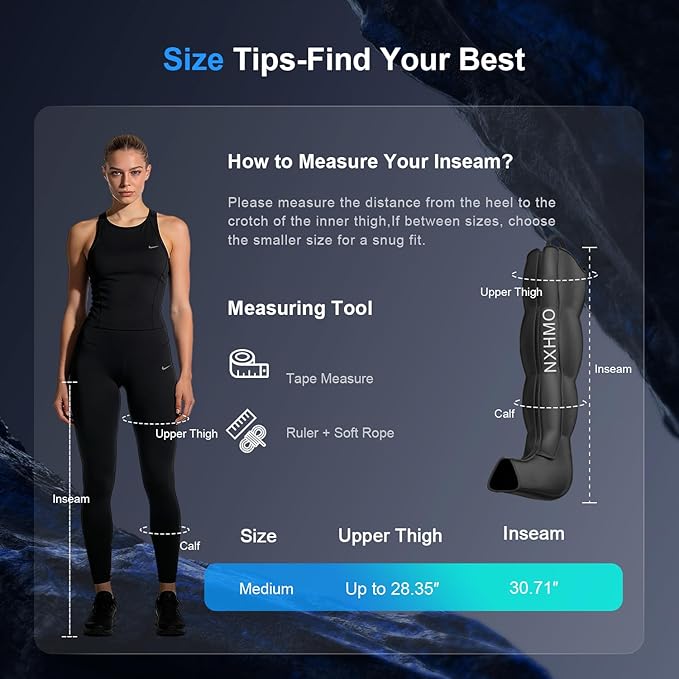 Leg Massager with Heat and Compression, Foot Massager for Circulation and Pain Relief, Sequential Air Compression Boots Recovery System with 9 Intensities 6 Modes,3 Heating for Athletes