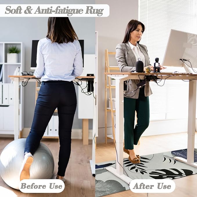 Homcomoda Kitchen Rugs and Mats Non Skid Anti Fatigue Kitchen Mats for Floor 2 Piece Boho Cushioned Kitchen Rugs Waterproof Comfort Standing Mat for Kitchen Sink Office Laundry