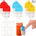 6 Pack Medication Pill Tracker Pill Reminder with Ties Reusable Daily Pill Tracker Portable Pill Bottle Tracker with Button 7 Day Memory Aid Medication Dose for Bottles The Elderly