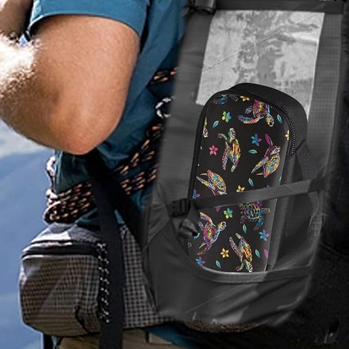 Sea Turtle Flowers Insulin Cooler Travel Case Medicine Organizer Diabetic Medication Bag for Insulin Pens and Other Diabetes Supplies with Handle, Insulation Liner