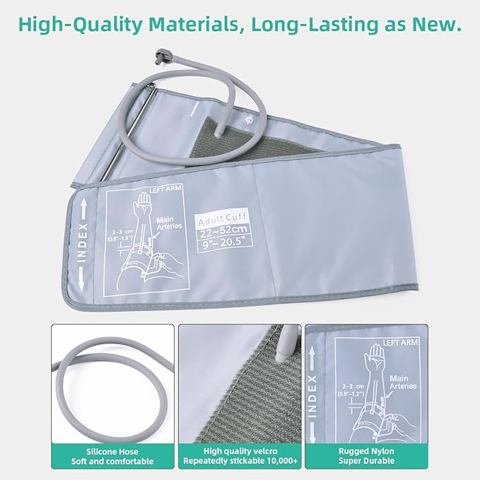 AILE Extra Large Blood Pressure Cuff : Universal 9-21" XL Blood Pressure Cuff for Big Arm, Widely Applicable to Automatic Upper Arm Blood Pressure Monitor, Adjustable, Soft, Comfortable