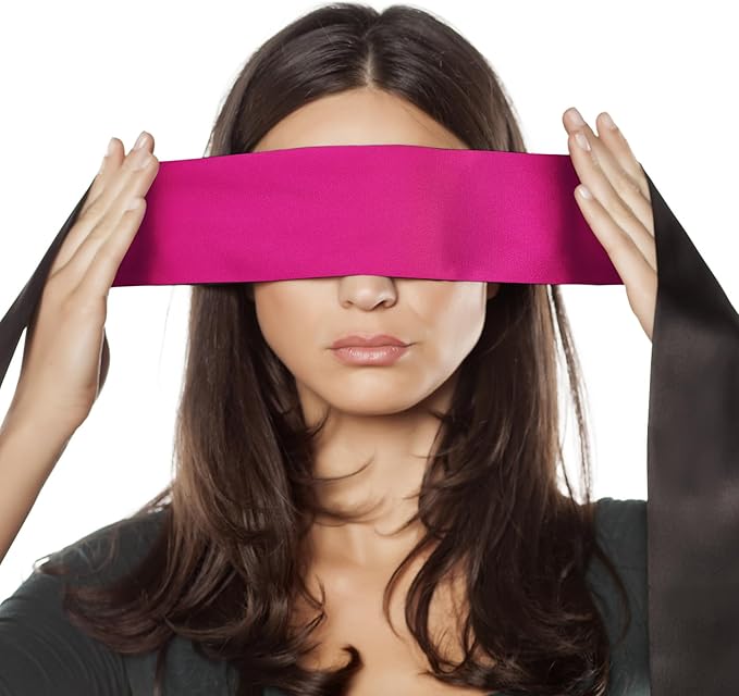 FRESHME Satin Sleep Mask - Lightweight Eye Mask for Sleeping Comfortable Adjustable Eye Blindfold Cover for Women Men Night Travel Nap Valentine's Day Gift Black and Deep Rose Red 160cm/63in