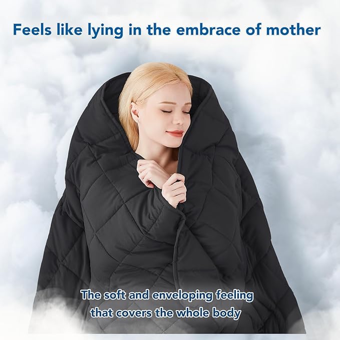 Topcee Weighted Blanket for Adults (15 lbs, 60" x 80") Queen Size Soft Cooling Heavy Blanket Sleeping, Apply to 130-160 lbs Body, Thick Breathable Blanket with Glass Bead, Easy Care