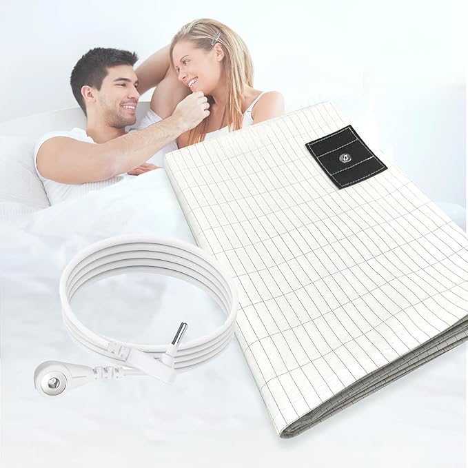 Grounding Sheet Organic Cotton Grounding Sheets for Baby Crib 10% Silver Fiber Conductive Grounding Sheets with Grounding Cord Grounding Mat for Better Sleep 27x52inch Beige