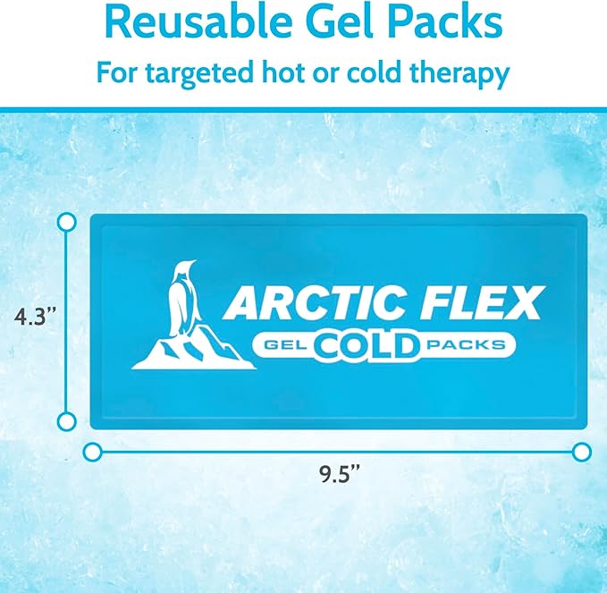 Arctic Flex Gel Replacement Packs - Ice Packs Reusable for Elbow Ice Brace - Hot and Cold Gel Ice Pack for Injuries, Pain Relief, Swelling - Flexible Therapy Compression Wrap - Athletic Women, Men