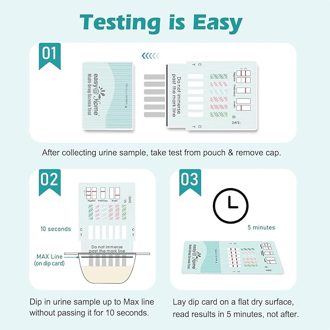 Easy@Home Multi-Drug Screen Test: Check for Buprenorphine (BUP), Cocaine (COC), Morphine (MOR), Methadone (MTD), Oxazepam (BZO), Oxycodone (OXY) -#EDOAP-865 (1 Pack)