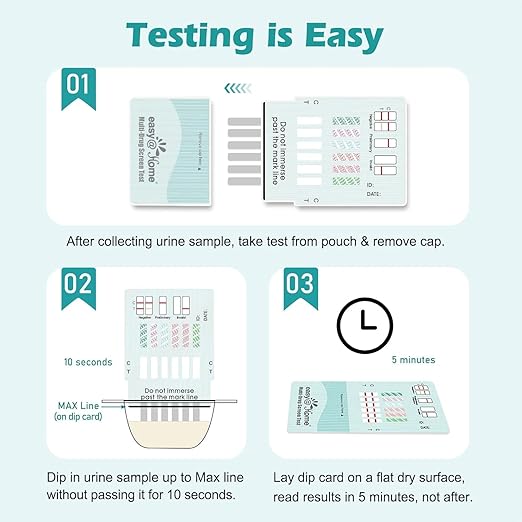 Easy@Home 12 Panel Instant Drug Test Kits - Testing Marijuana (THC),COC, OPI 2000, AMP,BAR,BZO,MDMA,MET/mAMP, MTD, OXY,PCP,PPX- EDOAP-1124-5 Pack FSA or HSA Eligible