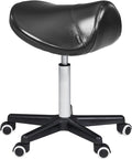 Master Massage Ergonomic Saddle Stool – Hydraulic Swivel Rolling Chair for Salon, Clinic, Tattoo, Dentist, Spa, Workshop, and Office – Black