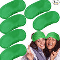 6 Pack Blindfold Eye Mask Cover Sleep Mask for Party Games Travel Sleep Team Build Party Supply with Adjustable Strap for Women Men Kids, Green