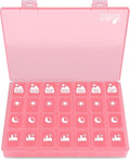 Fullicon Extra Large Weekly Pill Organizer 4 Times a Day, XL Large Pill Box, 7 Day Medicine Organizer, Pill case for Vitamin/Fish Oil/Supplements (Pink)