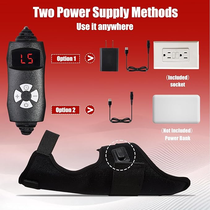 Wearable Red Light Therapy Wrap for Body Pain Relief - 3-in-1 660nm Red & 850nm Near-Infrared LED Pad with Heat for Muscle Repair, Feet, Knee, Ankle, Foot, Hands, & More Body Areas