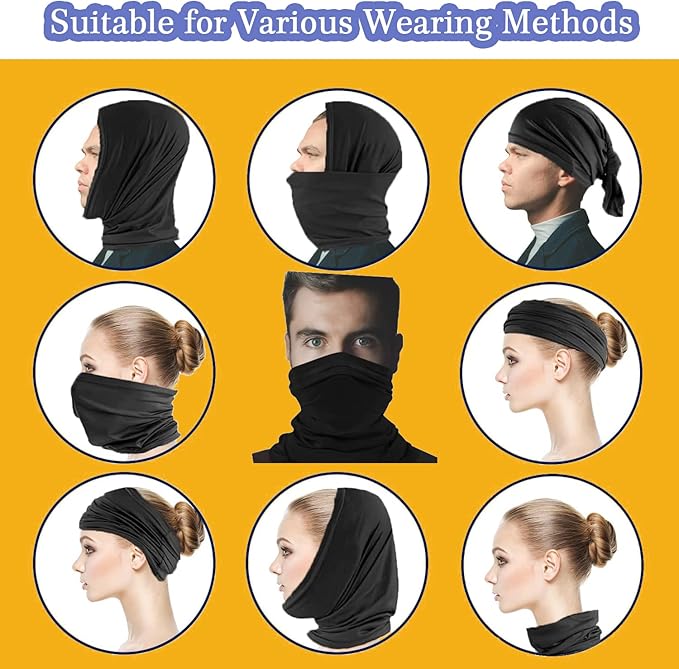 VAJOOCLL Faraday Gaiter Shields Scarf Effective Shielding Fluctuation Scarf Protect Brain, Face and Neck (Black)