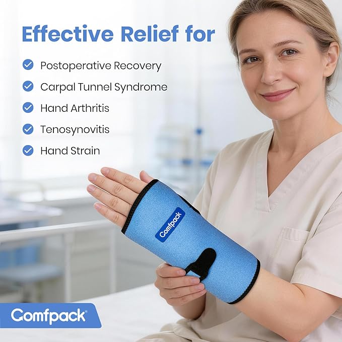 Wrist Ice Pack Wrap Wrist Brace Compression Sleeve for Carpal Tunnel Relief, 2 Gel Ice Packs for Injuries Reusable, Hot Cold Therapy for Sprain, Hand Surgery, Gifts for Men Women