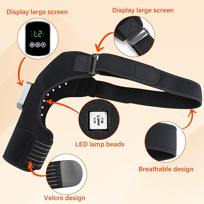Cordless Red Light Therapy for Shoulder, 5000mAh Battery Portable Near Infrared Light Therapy for Shoulder & Joint