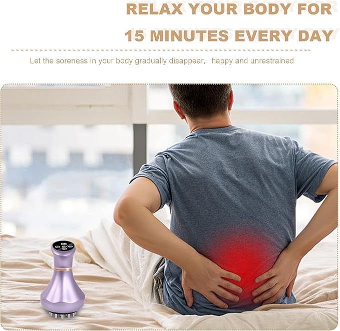 4-in-1 Lymphatic Drainage Massager - Anti Cellulite Massage Tool with Heating/Vibration/Red Light/Microcurrent,Body Sculpting Machine for Legs/Belly/Back/Hips/Reduce Stretch Marks & Cellulite