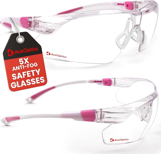 Safety Glasses – ANSI Z87 Certified, 5X Anti-Fog ClearShield™ Lenses with Premium Hard Case & Accessory Bundle
