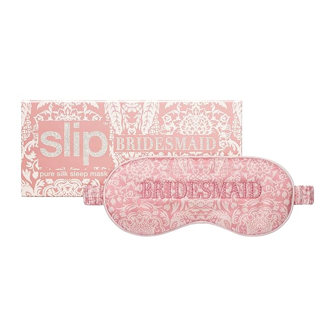 slip Sleep Mask - 100% Pure 22 Momme Mulberry Silk Eye Mask - Comfortable Sleeping Mask with Elastic Band + Pure Silk Filler and Internal Liner, Bridal Collection: Bridesmaid