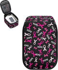 Breast Cancer Awareness Carrying Case Compatible with Blood Pressure Monitor Ribbon Print Home Blood Pressure Monitor Case Travel Storage Organizer Bag