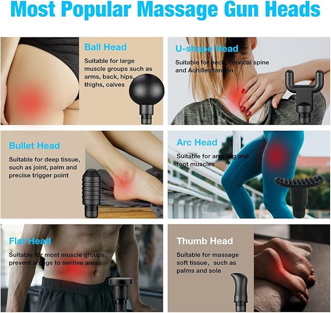 AiRelax Massage Gun Attachments for Hypervolt Go, Upgraded 15 PCS Massager Heads to Meet Different Needs for Deep Tissue Muscle Massage Gun, Plug-n-Play MassageGun Accessories Easy to Use.